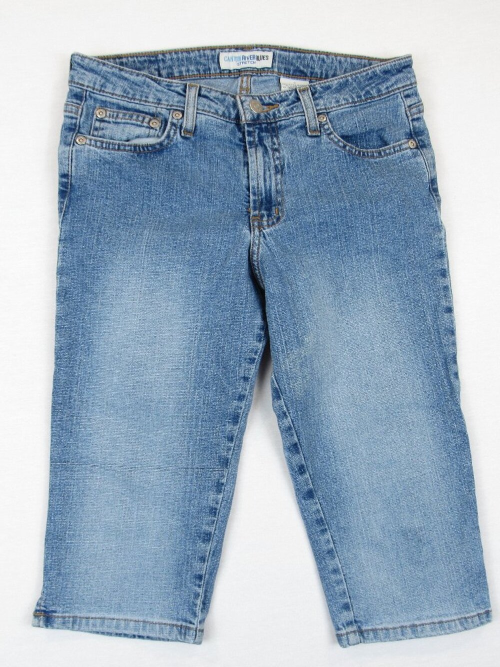 Canyon River Blues VTG Denim Capris Juniors Size 5 Blue Stretch Denim Y2K